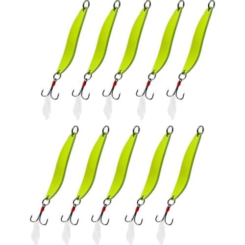 10 PCS Metal Luminous Moving Fishing Lures Night Fishing Light Bait Bass Trout Salmon Tackle Fishing Baits for Fisherman