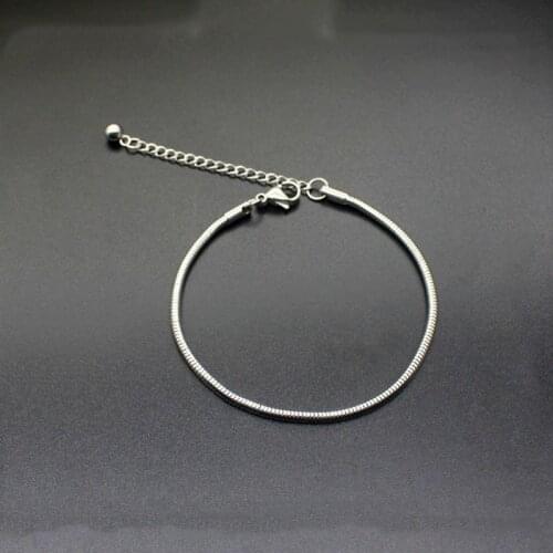 Hot Sale 316L Stainless Steel Adjustable Snake Chain Bracelet DIY Bracelets with Extended Chains Pulseira Feminina Jewelry18+5cm
