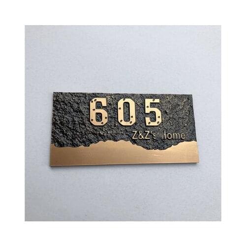 20 * 10cm size luxury retro design numbers and personalized letter home Hotel door dishes