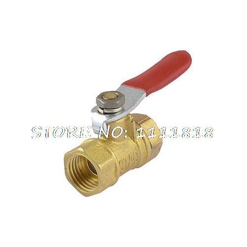 Red Handle 1/4" NPT Female Threaded Connector Air Flow Ball Valve