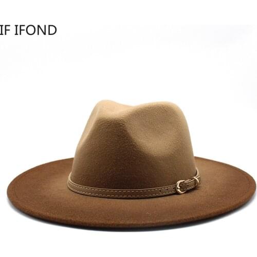 British Style winter wool Wide Brim fedoras cap men women Panama Style Jazz Hats Fashion Party Trilby Gambler Hat