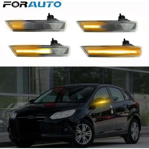 2 pieces For Ford Focus 2012-2018 Dynamic Rearview Mirror Turn Signal Light LED Side Wing Indicator Blinker Repeater Light 12V