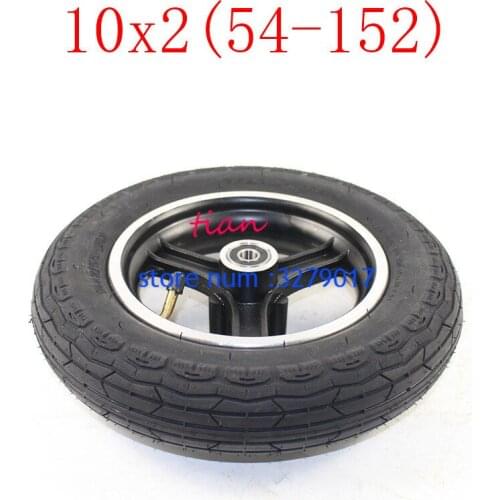 High Quality Hot Sale 10x2/54-152 Tyre Inner Tube Rims Hub Set Fits Mountain Buggy Electric Scooter Balancing Car Brake Wheels