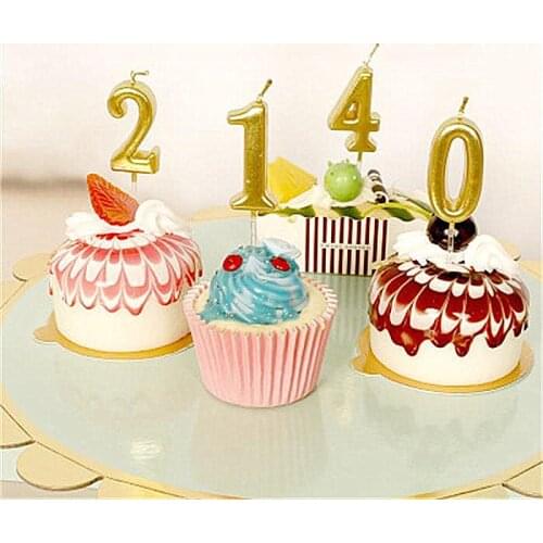 1Pcs Gold Sliver Pink Birthday Number Candle 0 1 2 3 4 5 6 7 8 9 Cake Cupcake Topper Party Birthday Cake Candle Party Suppply