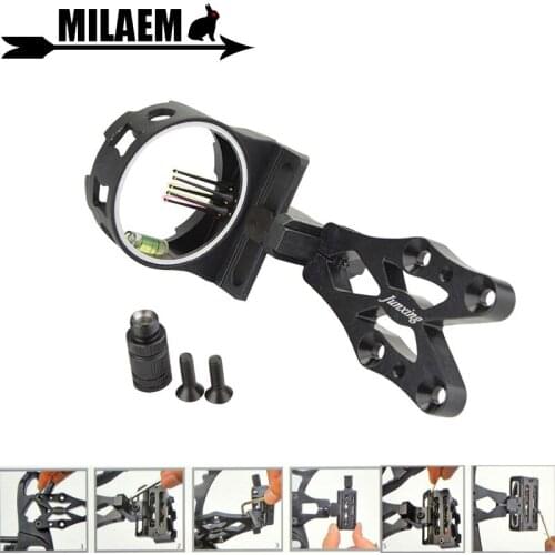 1pc Archery Compound Bow Sight Micro Adjust 5 Pin 0.019" Optical Sight With Sight Light Shooting Outdoor Bow Arrow Accessories