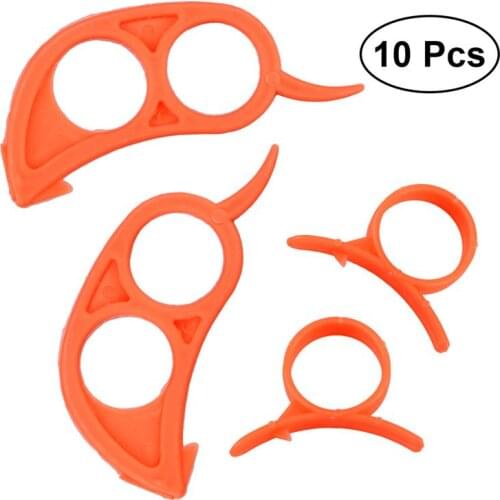 10pcs Plastic Orange Peelers Fruit Slicer Opener Cutter Kitchen Gadgets Ring Orange Peeler (Random Color)