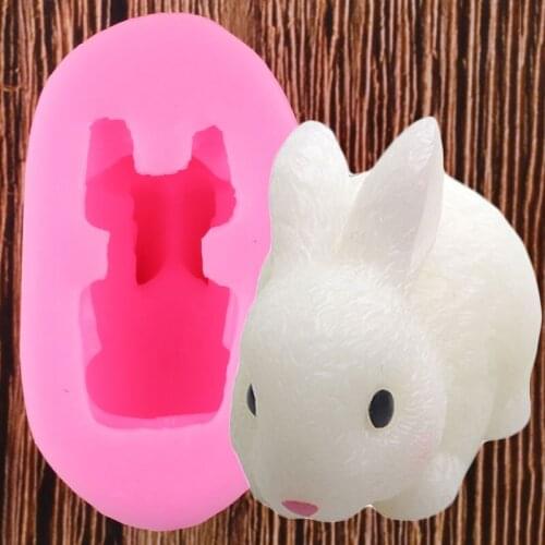 3D Rabbit Soap Candle Silicone Molds Easter Bunny Fondant Mold Cake Decorating Tools Candy Clay Chocolate Gumpaste Moulds