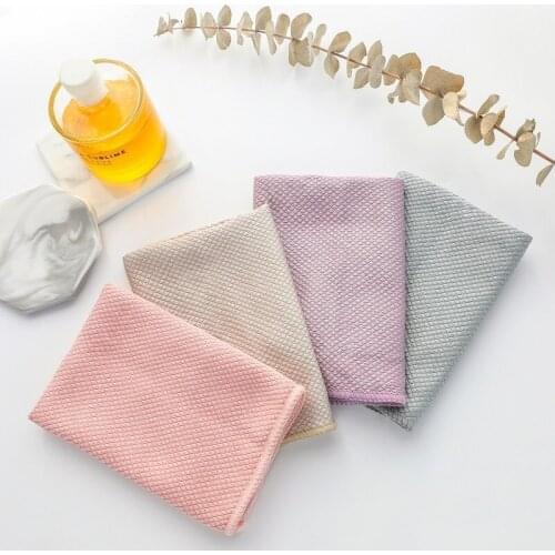 5/10pcs Kitchen Cleaning Fish Scale Grid Rag Microfiber Cleaning Towel Absorbable Glass Kitchen Dish Table Window Car Dishcloth