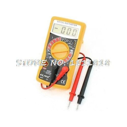 AC DC Volt Amp Ohm Meter Digital Multimeter Gauge w Probe Leads