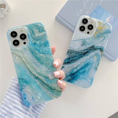 Glitter Gradient Marble Phone Case For iPhone 12 13 11 Pro Max XR XS Max X 8 7 Plus 12 13 Pro 11 13 Dream Shell Soft Back Cover