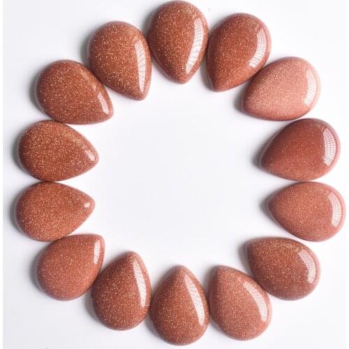 Wholesale12pcs/lot 25x18mm fashion gold sand stone drop CAB CABOCHON beads for DIY jewelry accessories making free shippping