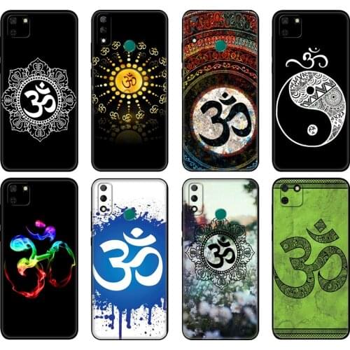 Black tpu Case For Huawei Y9S Y6S Y8S Y5P Y7P Y8P Case For Huawei Y5 lite Prime 2018 Y6 2019 Cover Aum Om Yoga