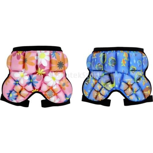 Kids Children Soft Hip Pad Protector Protective Gear for Skiing Roller Skating Snow Boarding Cycling Outdoor Sports Pink Blue