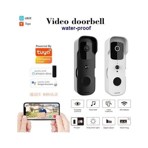 Tuya 720P HD Video Doorbell Camera WiFi Wireless Doorbell Smart Home Door Bell Camera Outdoor Mini Video Intercom Two Way Audio