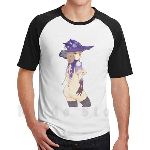 Lisa-Genshin Impact T Shirt Men Cotton Cotton S-6Xl Lisa Genshin Impact Pinup Purple Nsfw Hentai Stockings