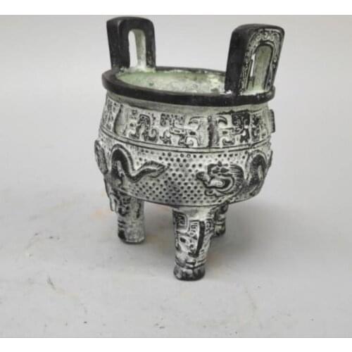 Chinese archaize handicraft bronze dragon grain incense burner