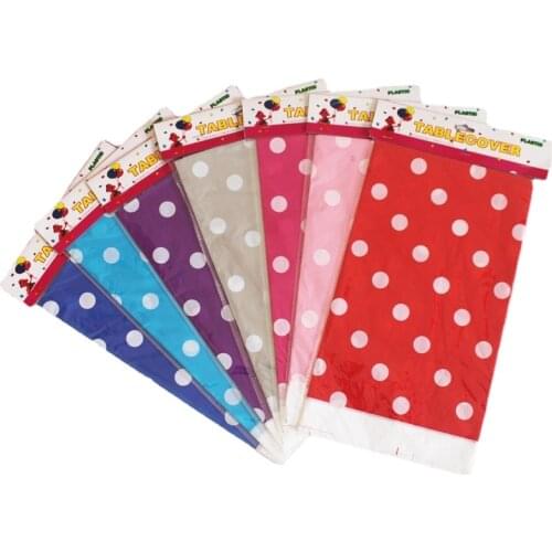Hot Sale Polka Dot Disposable Table Cloth Birthday Wedding Party Supplies Decoration Red Blue Table Cloth Home Decoration