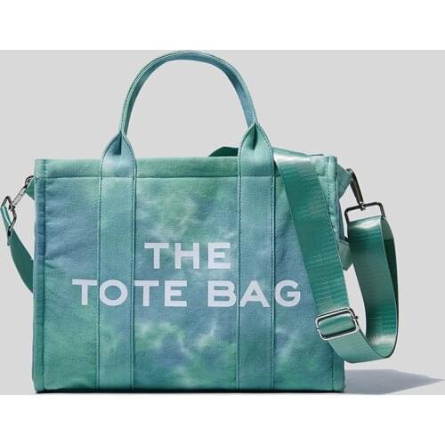 Canvas Print Letter Tote Bag Travel Shoulder Dyed Shopping Bag Fashion Handbags Women Bags Designer Tote Bags for Women