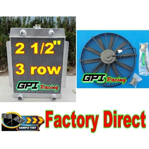 GPI Racing aluminum racing Radiator + FAN FOR FORD CAR FLATHEAD V8 ENGINE M/T 1949-1953 1950 1951 1952 49 50 51 52 53 NEW