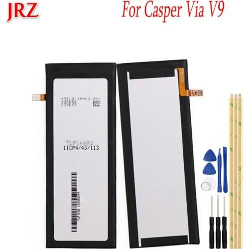 JRZ 3.8V 2460mAh battery For Casper Via V9 phone high quality Replacement Batteries Bateria with tools For Casper Via V9