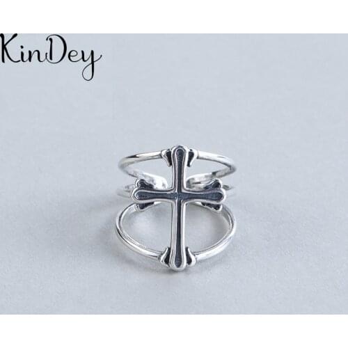 Kindey Bohemian Silver Color Cross Rings For Women Men Engagement Rings Girls Party Gifts Anillos