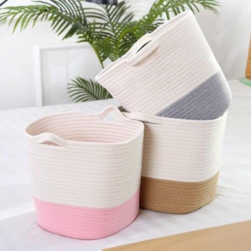 Dirty Clothes Basket Snacks Storage Basket Cosmetics Glove Box Storage Toy Storage Basket Laundry Basket Rope Basket 30x30x40 Cm