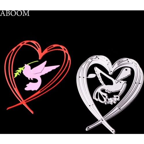 ABOOM Heart Bird Design Metal Carbon Steel Die Cut Dies Embossing Stencils Scrapbooking Album Photo Decoration Cutting Dies Mold