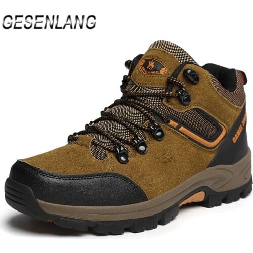 Autumn Mens Hiking Shoes Outdoor Hunting Mountain Climbing Trail Sneakers Comfortable Nonslip Wear Resistant Trekking Boots NEW