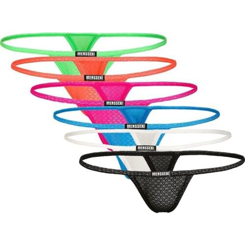 Mens Mesh Thong G-String Transprant Underwear Men Briefs Gay Lingerie