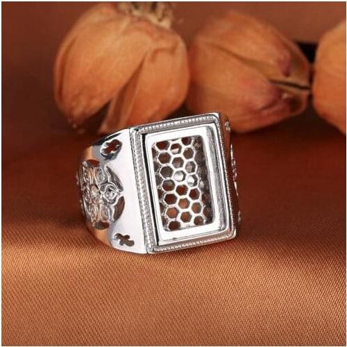 925Sterling Silver Semi Mount Ring Men Engagement Wedding Ring 12x16/10x14.6/13x17.8mm Princess Cabochon Setting Vintage