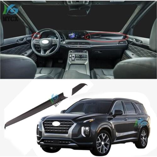 For Hyundai Palisade 2020 2PCS Carbon Fiber ABS Car Dashboard Trim Console Panel Molding Cover Accessories Car Styling