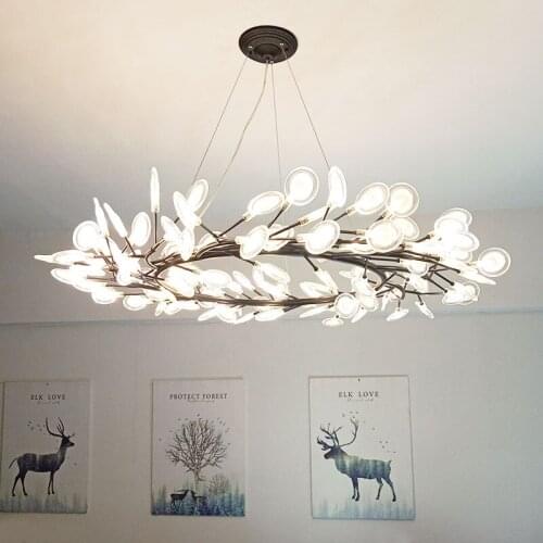 2020 New Ring Large Living Room Creative Personality Chandelier Business Hotel Lobby Modern Minimalist Decorative Lights