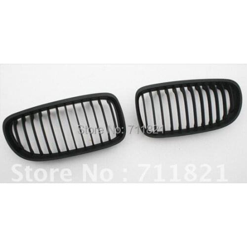 Front Euro Matte Black Kidney Grills For Facelift BMW E90 3-Series 2009-2011