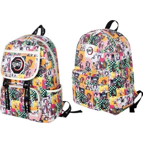 Demon Slayer Camouflage Kamado Nezuko Agatsuma Zenitsu Hashibira Inosuke Shinazugawa Genya Backpack Knapsack Student Pack Bag