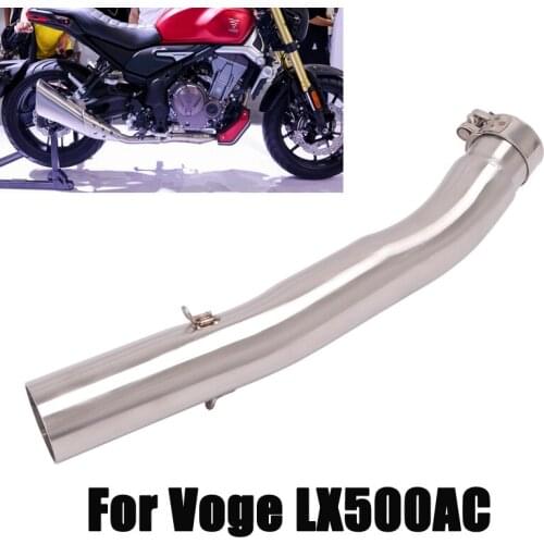 Slip On 51mm Motorcycle Exhaust Mid Connecting Pipe Escape Midified System Link Tube Section Stainless Steel For Voge LX500AC