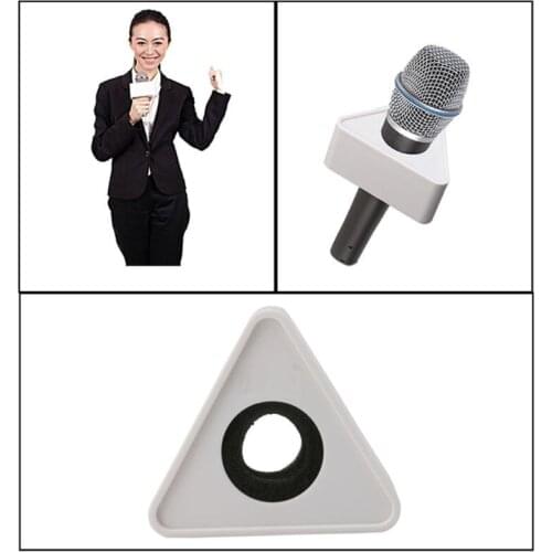 White Hole Triangular Mic Microphone TV Interview Logo Flag Station DIY