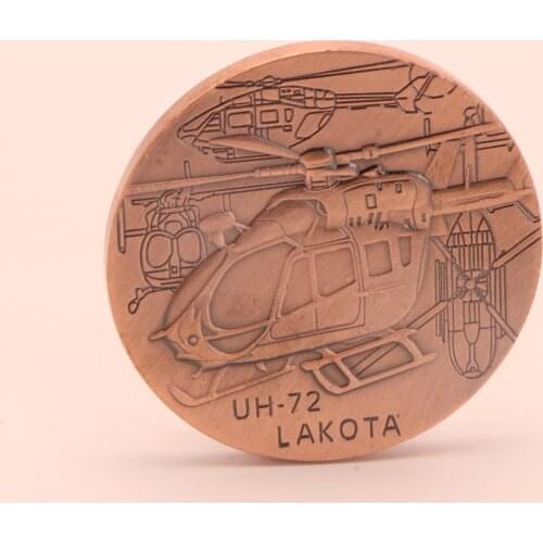 US Army UH-72 Lakota Helicopter Commemorative Coin Fighter Transport Main Force Challenge Red Copper Coins Collectibles