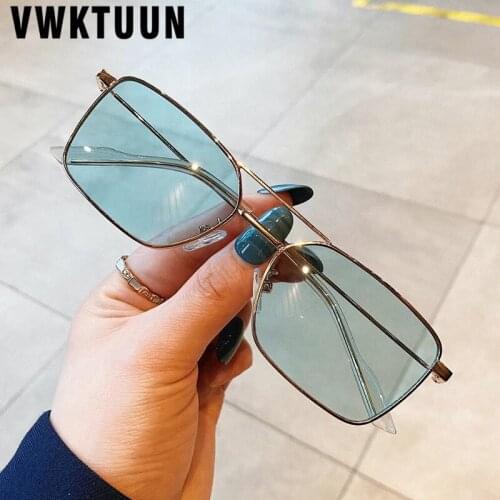 VWKTUUN Rectangle Sunglasses Women Small Frame Sun glasses For Mens Goggles Twin Beams Glasses UV400 Gradient Lens Eyewear