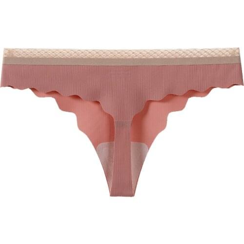 High-end sexy thong ladies underwear women mulberry silk antibacterial crotch seamless ropa interior femenina T panties women