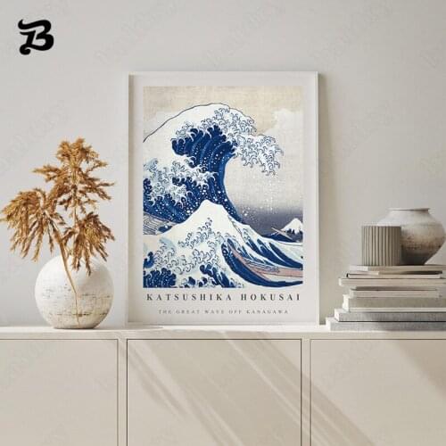 Japanese Canvas Painting Huge Waves Posters and Prints Wall Pictures Vintage Wall Art for Bedroom and Living Room Home Decor