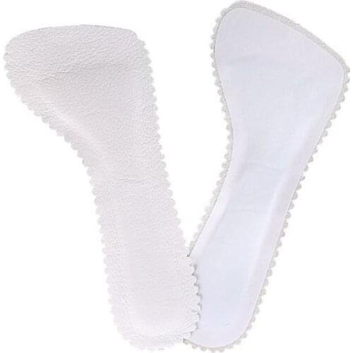Women Anti-Slip Sweat Absorbent Shoe Insoles Faux Leather 3/4 Massage Adhesive Cushion Inserts for High Heels Sandals