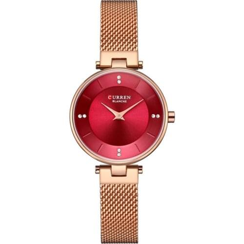 CURREN Women Watch Minimalist Ladies Dress Wristwatch With Rhinestone Casual Women Waterproof Quartz Watch reloj mujer