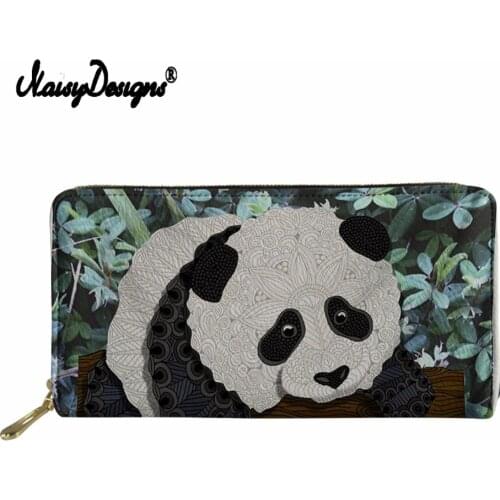 Noisydesigns Women Waterproof Wallets Cartoon Bear Print Cute Pu Leather Long Purse Men Fashion Card Holders Females Coin Pocket