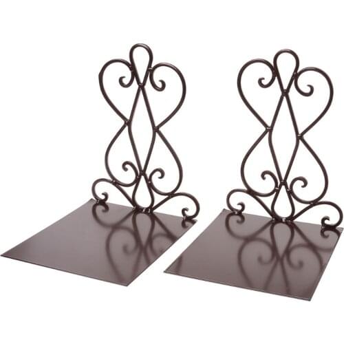1 Pair Portable Metal Bookends Book Stand Holder Desktop Rack Shelf For Home Office Supplies