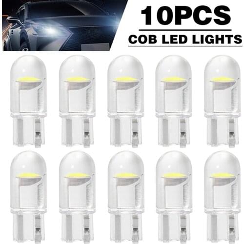 10pcs Car T10 LED Side Light T10 W5W 168 194 White Bulbs Auto Error Free Canbus Signal Parking License Plate Lamp Accessories