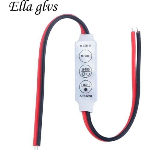 10PCS LED Controller DC12V 24V Mini Led Dimmer Controller 3 Keys 6A to Control Single Color Led Strip Light SMD 3528 5050 5630