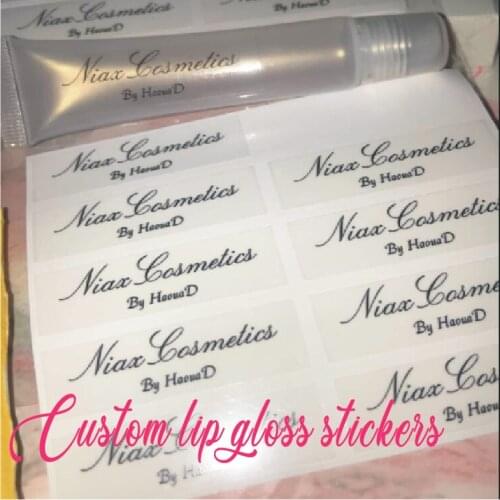 100PCS custom eyebrow and eyelash bottle stickers custom cosmetic tube stickers transparent lip gloss label custom tube stickers