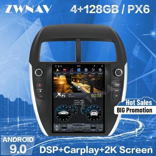 128G Tesla Screen Carplay For 2010 2011 2012 2013 2014 Mitsubishi ASX Android 9 Player GPS Unit Auto Audio Stereo Radio Recorder