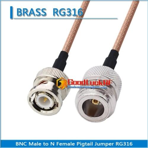 1X Pcs High-quality Q9 BNC Male To N Female Pigtail Jumper RG316 50ohm Extend cable BNC to N Low Loss