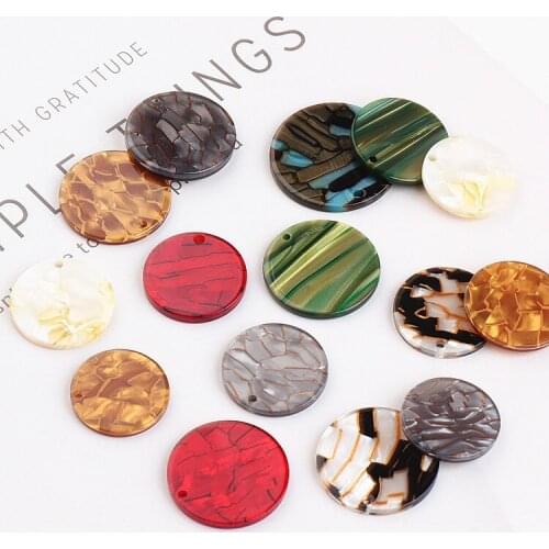 30pcs/lot color paterrn printing geometry rounds shape acrylic beads charms diy jewelry earring/bracelet pendants accessory